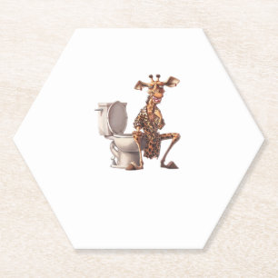 Dessous-de-verre En Papier Une Mignonne Girafe En Pyjamas Assis Sur Des Toile