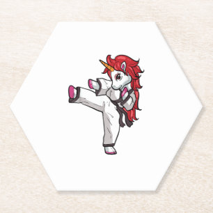 Dessous-de-verre En Papier Unicorn Karate Girl Taekwondo Jiu Jitsu MIXED MART