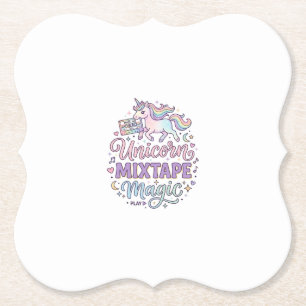 Dessous-de-verre En Papier Unicorn Mixtape Magie Autocollant et Chemise Adora