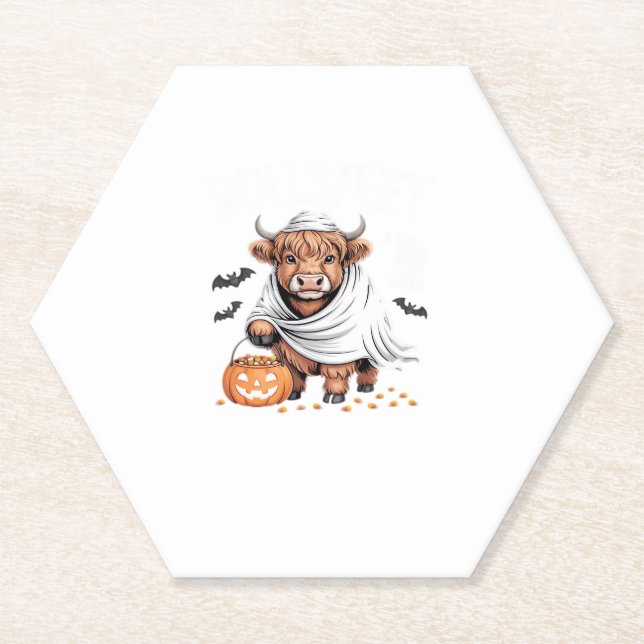 Dessous-de-verre En Papier Vache Drôle Halloween Amoureux des animaux Éffraya (Devant)