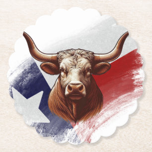 Dessous-de-verre En Papier Vache longhorne du Texas