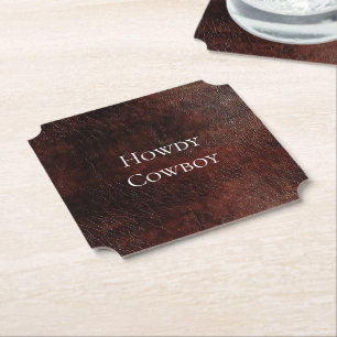 Dessous-de-verre En Papier Vachette en cuir Brown Faux Sud-Ouest