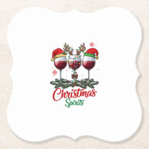 Dessous-de-verre En Papier Verres à vin Esprits de Noël Renne Andouillers Pi