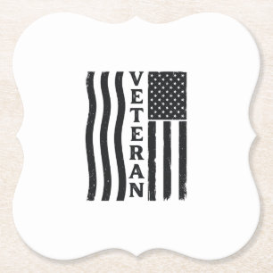 Dessous-de-verre En Papier Vêtement vétéran américain drapeau vintage vecteur