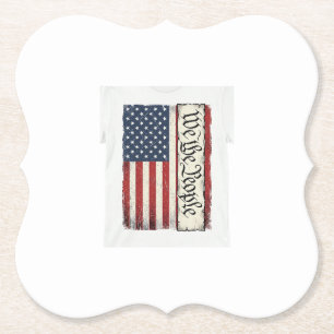 Dessous-de-verre En Papier Vêtement vintage We the People Flag Patriotic Desi