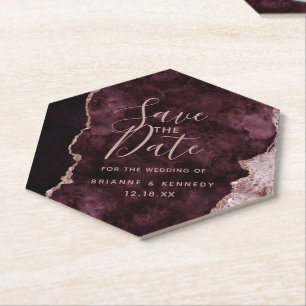 Dessous-de-verre En Papier Vin de Bourgogne Rose Or marbre d'âge Enregistrer