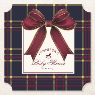 Dessous-de-verre En Papier Vin Red Bow Rocking cheval plaid Baby shower