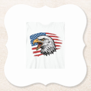 Dessous-de-verre En Papier Vintage Eagle Drapeau Patriote Vector Design de T-