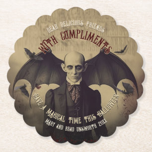 Dessous-de-verre En Papier Vintage Gothique Dracula Halloween