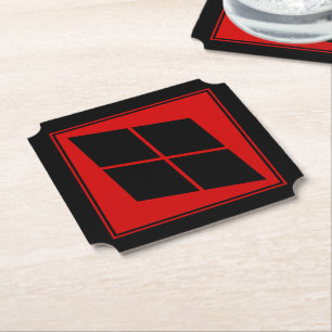 Dessous-de-verre En Papier Vintage noir rouge Takeda Japon Mon art oriental