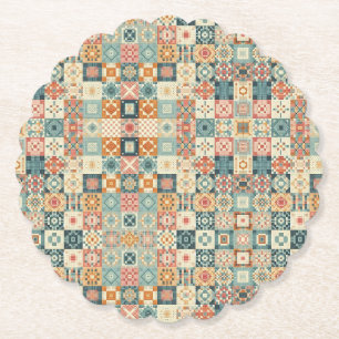 Dessous-de-verre En Papier Vintage, patchwork, paré