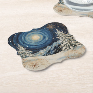 Dessous-de-verre En Papier Vintage Winter Christmas Escape