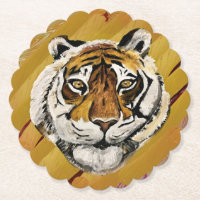 Visage artistique de la peinture sur tigre
