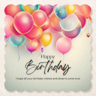 Dessous-de-verre En Papier Vœux d'anniversaire colorés