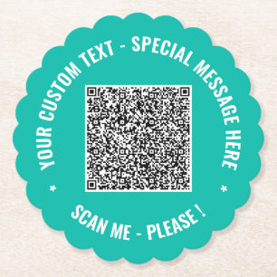 Dessous-de-verre En Papier Votre Dessous de verre de papier de code QR - Text