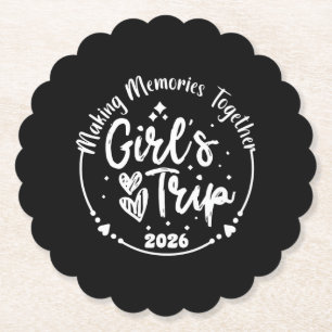 Dessous-de-verre En Papier Voyage Filles 2026 Weekend de Filles Mignonnes Été