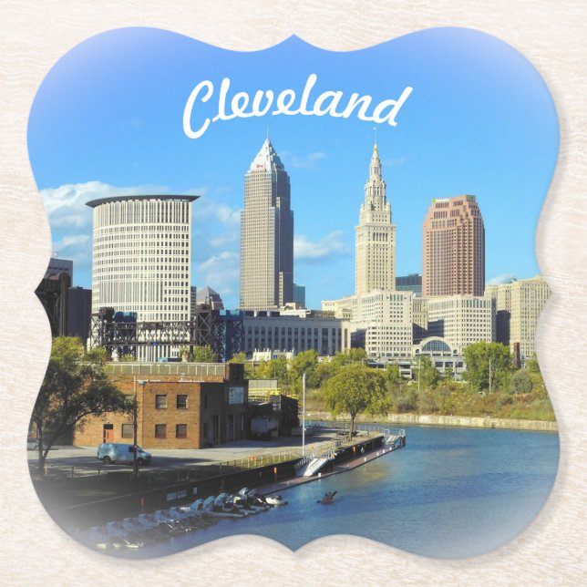 Dessous-de-verre En Papier Vue sur la rivière Sunny Cleveland (Devant)