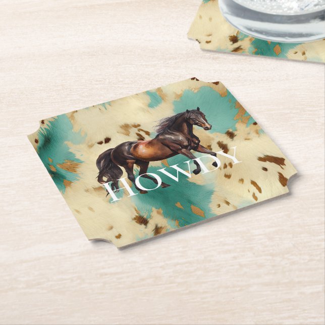 Dessous-de-verre En Papier Western Cowgirl (Incliné)