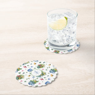 Dessous-de-verre En Papier Whimsical Watercolor Fleur sauvage Tea Party