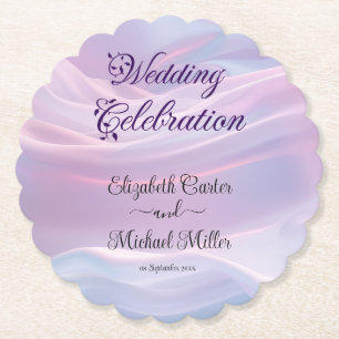 Dessous-de-verre En Papier Whispers of Silk : Dreamy Pastel Waves Pink Blue