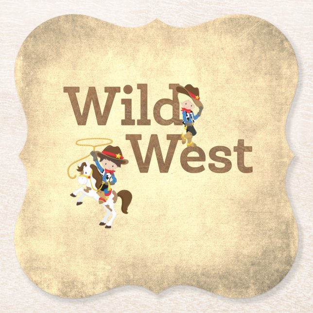 Dessous-de-verre En Papier Wild West Cowpoke Dessous de verre papier (Devant)