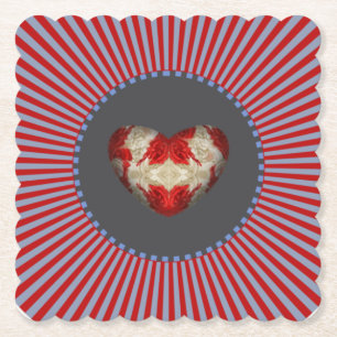 Dessous-de-verre En Papier Wonderful Heart Collection - grey stripe