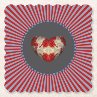 Dessous-de-verre En Papier Wonderful Heart Collection - grey stripe