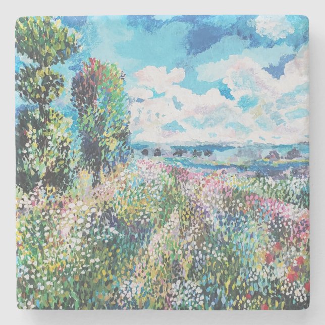 dessous-de-verre en pierre. (Devant)