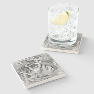 DESSOUS-DE-VERRE EN PIERRE 