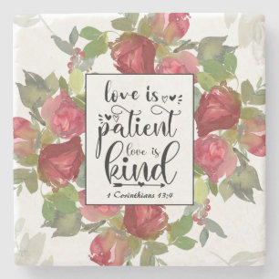 Dessous-de-verre En Pierre 1 Corinthiens 13:4 L'amour est le patient L'amour 