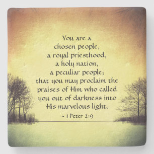 Dessous-de-verre En Pierre 1 Pierre 2:9 Vous êtes un peuple élu, Bible