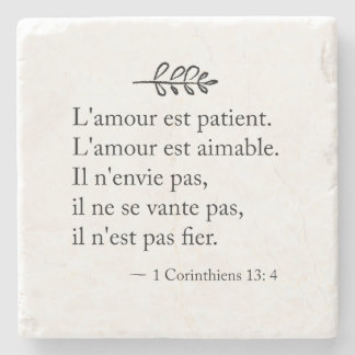 Dessous-de-verre En Pierre 1 vers d'amour de 13:4 de Corinthiens en français