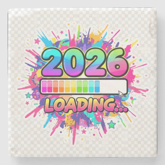 Dessous-de-verre En Pierre 2026 Loading... Progress Bar Sticker (Devant)