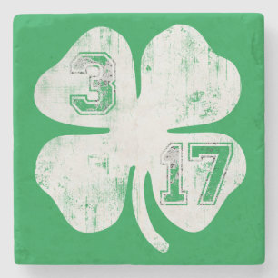 Dessous-de-verre En Pierre 3/17 shamrock de Jour de la Saint Patrick