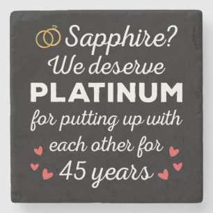 Dessous-de-verre En Pierre 45e anniversaire du Mariage I - Sapphire Funny Cou