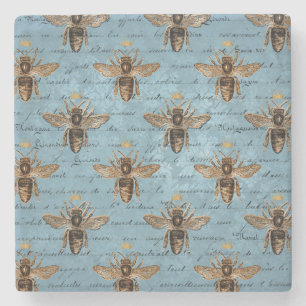 Dessous-de-verre En Pierre Abeille de miel bleu Vintage