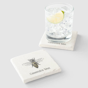 Dessous-de-verre En Pierre Abeille Vintage Preppy Heraldic #2 Armoiries C