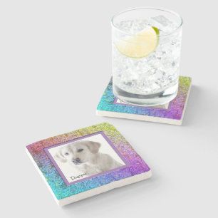 Dessous-de-verre En Pierre [Abrégé sur cadre floral d'arc-en-ciel]