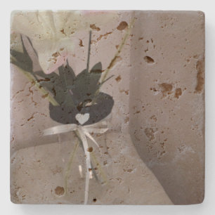 Dessous-de-verre En Pierre Abstrait de fleurs embellisées