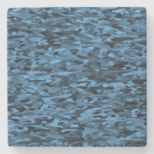Dessous-de-verre En Pierre Abstrait Motif bleu noir