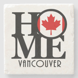 Dessous-de-verre En Pierre ACCUEIL Vancouver (Drapeau canadien)
