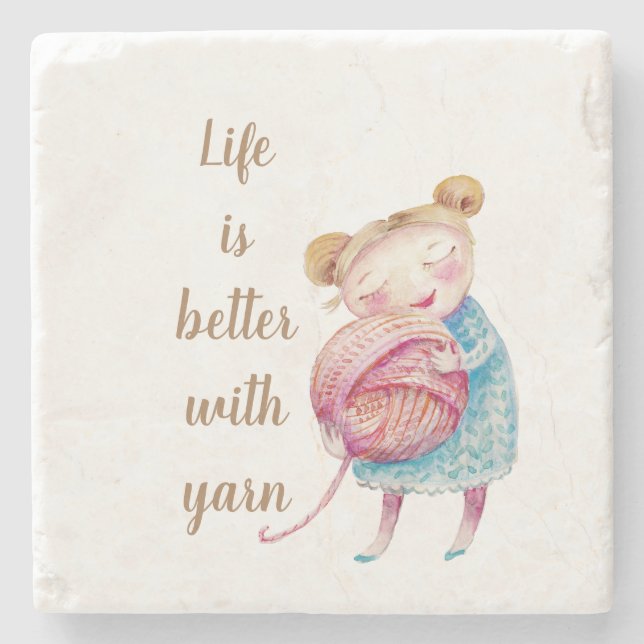 Dessous-de-verre En Pierre Acrylique doux pour le fil (Devant)