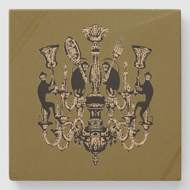 Dessous-de-verre En Pierre Affaires de singe - CHANGER DE COULEUR / (Devant)