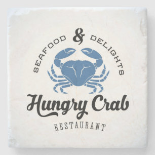 Dessous-de-verre En Pierre Affiche affamée de restaurant de crabe