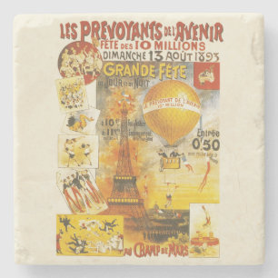 Dessous-de-verre En Pierre Affiche Antique de la Grande Fête Foire de Paris