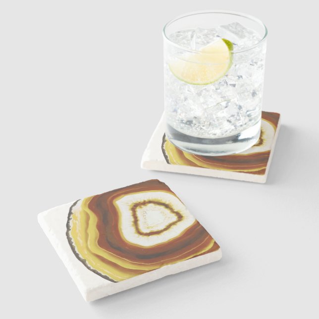 Dessous-de-verre En Pierre Agate jaune (Côté)