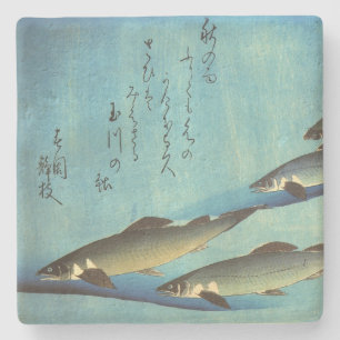 Dessous-de-verre En Pierre Ai (truite) - Photos japonaises couleur Hiroshige