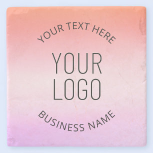 Dessous-de-verre En Pierre Ajouter votre logo   Couleurs dégradées du coucher