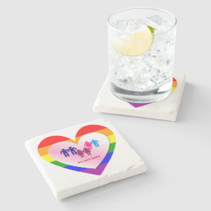 Dessous-de-verre En Pierre All Love Couple LGBT Pride Coeur
