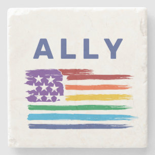 Dessous-de-verre En Pierre Ally Artistic Rainbow